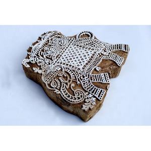 อินเดียบล็อกพิมพ์สิ่งทอแสตมป์ช้างรูปร่างบล็อกไม้แสตมป์มือแกะสลักพิมพ์แสตมป์ - Product Image 3