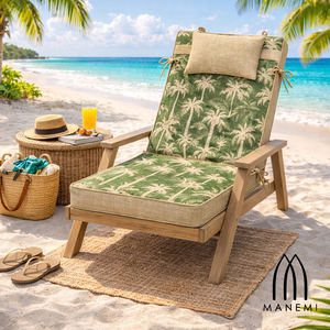 Coussins de chaise de jardin 120x55x8cm, oreillers et coussins d'extérieur confortables, légèrement hydrofuges, sangles de fixation, rembourrage en mousse - Product Image 5