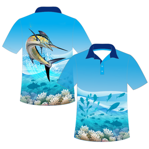 Polo de pesca de manga corta OEM, ropa deportiva transpirable y de secado rápido que absorbe la humedad para hombre, logotipo personalizado e impresión por sublimación - Product Image 4