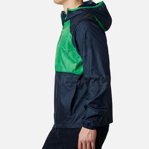 Chaqueta cortavientos con capucha de diseño personalizado, ropa de calle de invierno de Color sólido, logotipo frontal transpirable ecológico de alta calidad - Product Image 4