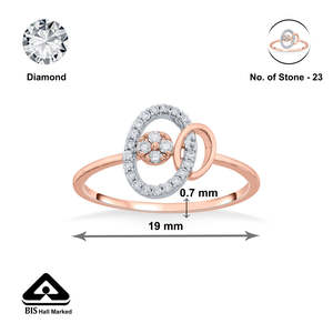 แหวนเพชรแฟชั่นรูปวงรีเชื่อมต่อกัน - Product Image 6