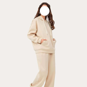 ชุดวอร์มผ้าฝ้ายมีฮู้ดสำหรับผู้หญิงชุดวอร์มผ้าฝ้ายลำลองแบบกำหนดเองชุดวอร์มแบบมีฮู้ดชุดวอร์มกางเกงวอร์มมีฮู้ดสำหรับใส่วิ่ง - Product Image 4