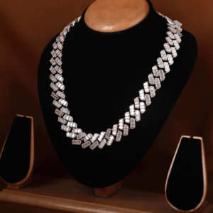 18mm Baguette Coupe VVS Moissanite Diamant Cubain Lien Chaîne Glacé Bijoux Pour Hommes en Argent Sterling 925 - Product Image 3