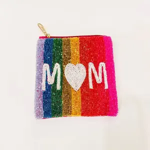 <b>Super</b> Star Sassy Beaded Coin Purse Hand Embroidered <b>Seed</b> Celestial Star Multicolor Pouch Makeup Money Wallet Lady Fashion - Product Image 4