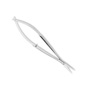 Micro-ciseaux allemands en acier inoxydable polis miroir Lame droite tranchante Outil de microchirurgie neuro chirurgicale - Product Image 3