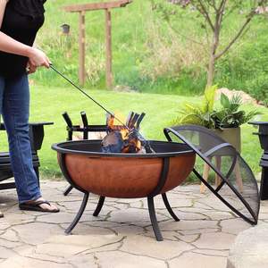 Authentic Modern Indian Made Copper Natural <b>Gas</b> <b>Fire</b> <b>Pit</b> with up to 9999 BTU Heating for Lawn Courtyard Parties-Portable Design - Product Image 2