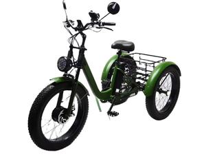 VENTA CALIENTE Nueva bicicleta eléctrica de montaña de 7 velocidades 24x4 pulgadas Triciclo eléctrico de neumáticos gordos para adultos 48V 15AH con cesta trasera de gran capacidad - Product Image 1