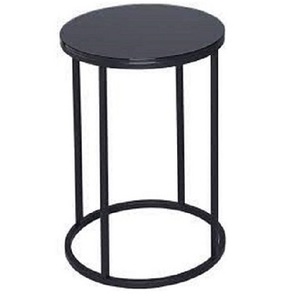 Ensemble de 2 tables basses de style industriel de forme ronde bon marché table basse complète démontable la plus vendue en bois massif et métal - Product Image 6