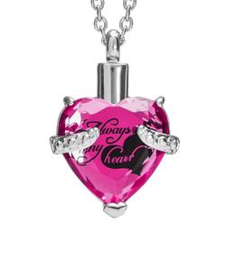 Pendentif coeur rouge urne collier urne pour cendres argent Sterling avec cristal crémation bijoux souvenir pour femmes filles taille personnalisée - Product Image 3