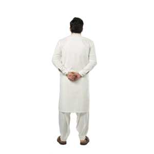 E-30 Kurta/Kurti Informal de Corte Holgado para Hombre, Mezcla de Algodón Indio y Pakistaní, Color Blanco Roto - Product Image 2