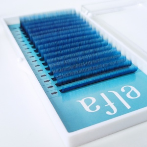 Extensions de cils ombrés naturels faits à la main pour la fête d'Halloween 0.10mm Mix 8-15 Blue Light Caractéristiques Box Packaging Made in Vietnam - Product Image 5