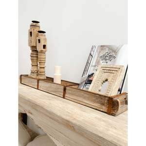 Stylish Vintage Indian Triple Brick Moulds <b>Wall</b> <b>Mounted</b> <b>Shelves</b> 85cm Long X 15cm Wide X 7cm High - Product Image 6