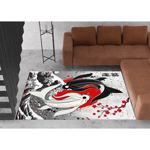 Tapis japonais à thème poisson, tapis cadeau pour les amateurs d'anime, tapis imprimé, design unique, avec poils doux - Product Image 3