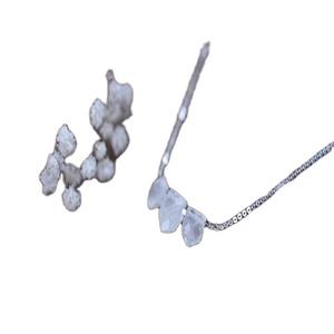 92.5 Sterling <b>Silver</b> 16"<b>Long</b> Natural Rainbow Moonstone Faceted Pentagon Shape Blue Fire Handmade <b>Necklace</b> - Product Image 1