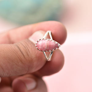 Poire cabine Rhodochrosite bague en pierres précieuses 925 bague en argent Sterling réglage à la mode bague à la mode pour cadeau d'anniversaire de mariage - Product Image 2