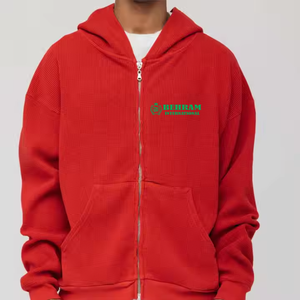 Sweat à capuche unisexe en molleton 100 % coton avec fermeture éclair, personnalisable avec slogan imprimé - Product Image 2