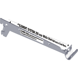 ELEMENT SYSTEM 250 mm White Steel Garment Rack with 2 Hooks 30 kg Capacity <b>Wall</b> Hooks & Coat Racks - Product Image 3