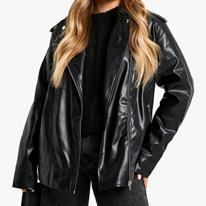 Chaqueta de Cuero de Invierno, Nueva Chaqueta de Cuero para Mujer a la Moda, Hecha de Cuero Genuino, con Bolsillos - Product Image 5