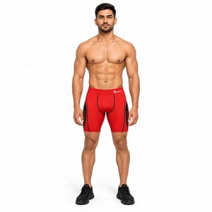<b>Men's</b> <b>Red</b> Compression <b>Shorts</b> Mid Waist Sporty Quick Dry Athletic Base Layer <b>Short</b> Pants Breathable <b>Men</b> Compression <b>shorts</b> - Product Image 1