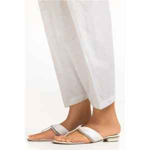 Pantalon Harem Taille Haute en Chiffon Respirant Off-White Teint, Imprimé Sérigraphié Cambric TR-24-06 - Product Image 1