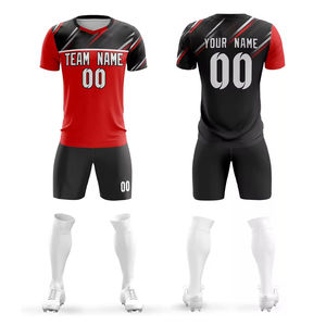 ชุดฟุตบอลออกแบบโลโก้ได้ตามต้องการสำหรับผู้ชายผู้หญิงเยาวชนเสื้อพิมพ์ลายพรางกางเกงขาสั้นสำหรับแข่งขันเกรดซื้อ - Product Image 3