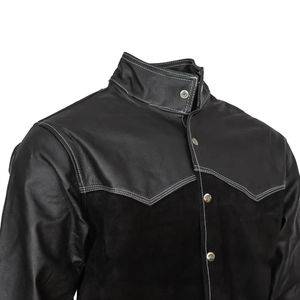 Veste de soudage en cuir suédé Vestes de sécurité au travail en cuir de vachette fendu robuste pour soudeurs Vestes de sécurité - Product Image 3