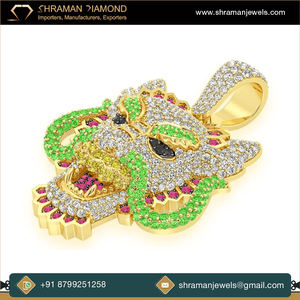 Bijoux Hip Hop en or massif 10 carats personnalisés Collier avec pendentif en diamant et dragon glacé en moissanite VVS pour hommes Pendentifs fins Charmes - Product Image 5