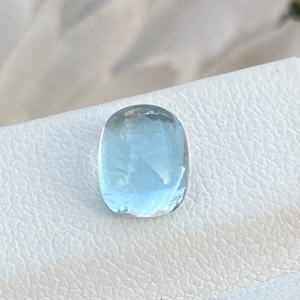 Cabujones con forma de cojín de Aguamarina de Color superior Natural de 8x6 MM, piedra preciosa suelta de buen brillo para hacer joyas de 1,91 quilates - Product Image 1