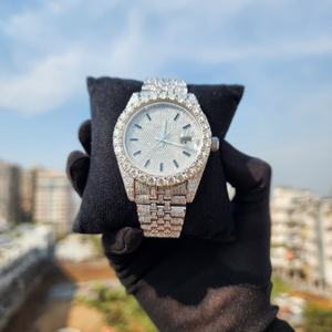 Reloj de Acero Inoxidable para Hombre, Completamente Cubierto de Moissanita VVS1, Automático, con Fecha, Reloj de Lujo para Negocios - Product Image 4