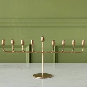 Handcrafted Aluminum Menorah Tabletop Decorative <b>Candlestick</b> <b>Holder</b> for Home Christmas Party or Hotel for Home Decor - Product Image 3
