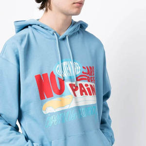 Meilleures ventes Sweat à capuche décontracté de style hivernal pour hommes Design haut à la mode pour col à capuche solide imprimé bouffant-Tailles XXS Coton uni - Product Image 3