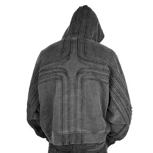 Survêtement de haute qualité Jogging Zipper Cargo Jersey Veste de survêtement Ensemble Polyester Nylon Tech Fleece Sweats à capuche avec logo personnalisé - Product Image 4