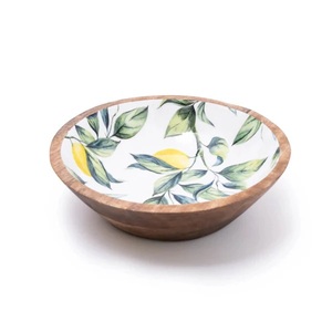 Cuenco para servir ensalada de madera Natural de alta calidad, vajilla ecológica para uso doméstico, cuencos de frutas redondos para servir alimentos comerciales - Product Image 1