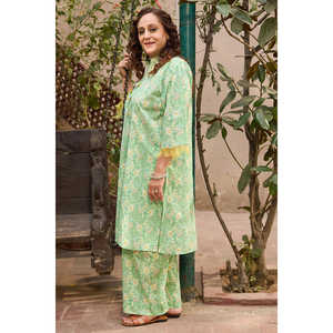 Chemise en coton imprimé à manches trois-quarts SL-62026, haut confortable une pièce - Product Image 2