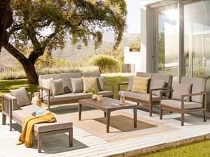 Conjunto de Muebles de Jardín Greisy para 7 Personas, 1 Mesa, Madera Oscura, para Exteriores - Product Image 6