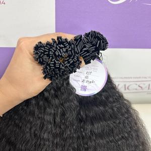 Extensions de cheveux vierges naturels du Vietnam en gros, style naturel, cheveux ombrés, pointes plates en kératine, extensions de cheveux avec mèches en kératine - Product Image 2