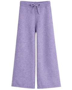 Customized Lavender Knit Sweater And Wide Leg Pants <b>Set</b> Women High Neck Pullover Cozy Winter <b>Lounge</b> Wear Custom Manufacturer OEM - Product Image 4