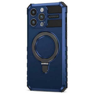 Coque de protection pour iPhone 15 Pro Max 6.7 avec support magnétique bleu (emballage de vente au détail) - Product Image 1
