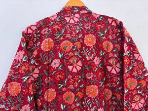 Jaipuri vestido Midi de verano para mujer Vestido largo de diseñador de algodón hecho a mano suelto bloque de flores naturales estampado Casual para fiesta universitaria - Product Image 2