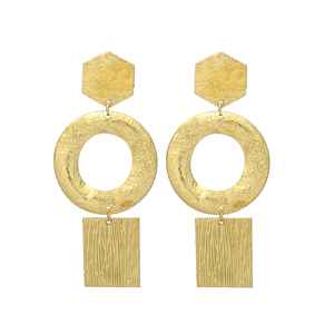 Juego de pendientes colgantes y colgantes hechos a mano con perno hexagonal - Product Image 1