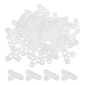 300 Uds blanco 10mm 3/8 \ "espaciadores de azulejo de suelo de pared herramientas de mosaico en forma de T de plástico accesorios de azulejo de 1mm para nivelación Cl Clips - Product Image 1