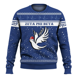 Sudadera Azul con Cuello Redondo Bordada de la Hermandad Griega Zeta Phi Beta 1920 para Mujer - Product Image 1