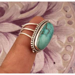 Anillo de regalo turquesa para mujeres y niñas, joyería de plata de ley 925, plata fina a granel, joyería al por mayor, fiesta, boda, ropa - Product Image 3