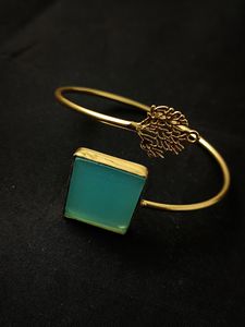 Bracelet en or plaqué pour femmes avec pierre précieuse en quartz, cristal de citrine druzy naturel, classique, élégant, pour mariage, fête, usage quotidien, en argent sterling - Product Image 3