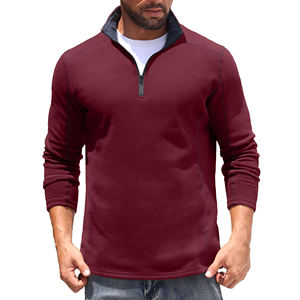 Wholesale High Quality Custom Logo Regular Fit Quarter <b>Zipper</b> <b>Sweatshirt</b> Cotton Blended Wind Proof <b>Zipper</b> Streetwear <b>Sweatshirts</b> - Product Image 1