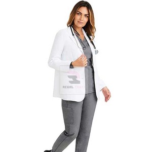 Blouses de laboratoire unisexes en tissu tissé à manches longues, multi-poches, respirantes, confortables et extensibles pour usage hospitalier (vente en gros) - Product Image 6