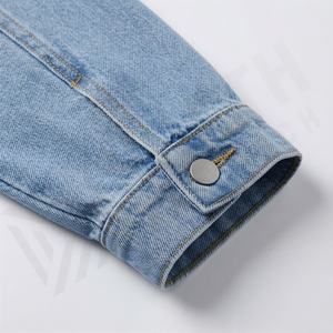 Classic Customized Color Cotton Raw Woman Denim <b>Jacket</b> Breathable Adjustable Waist Tab Button Design <b>Smart</b> <b>Casual</b> Fashion - Product Image 6