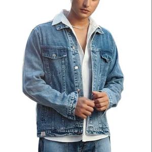 Chaqueta vaquera vintage personalizada al por mayor para hombre, chaqueta vaquera informal lavada de talla grande para hombre, la mejor calidad - Product Image 1