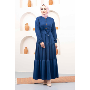 Robe Hijab avec Ceinture Tunnel Indigo - Product Image 2
