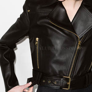 Vestes en cuir de mouton de haute qualité pour femmes Logo personnalisé Vêtements de plein air respirants - Product Image 3